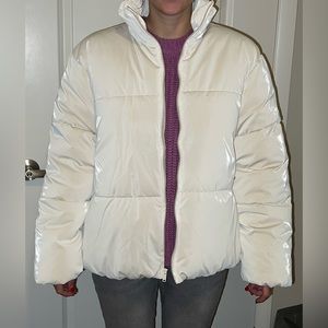 Cream puffer coat